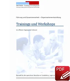 Broschüre: aktuelle Trainings / Workshops Heft