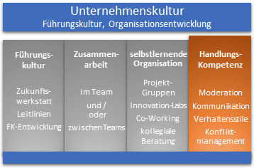 nachhaltiger Erfolg durch Entwicklung der Unternehmenskultur Grafik: Haus der Unternehmens-Kultur, aktiv: Handlungskompetenz entwickeln